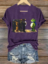 V-neck Women's  Portland Frog print T-Shirt