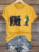 Women's  Portland Frog Resist  Printed Casual T-Shirt
