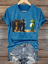 Women's  Portland Frog Resist  Printed Casual T-Shirt