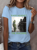 Women's  Portland Frog Resist  Printed Casual T-Shirt