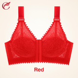 Full Bust Support Front Buckle Lace Bra