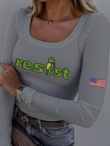 Women's FDT Print Fabric Long Sleeve T-Shirt