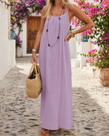 Women's Solid Color Backless Cami Dress