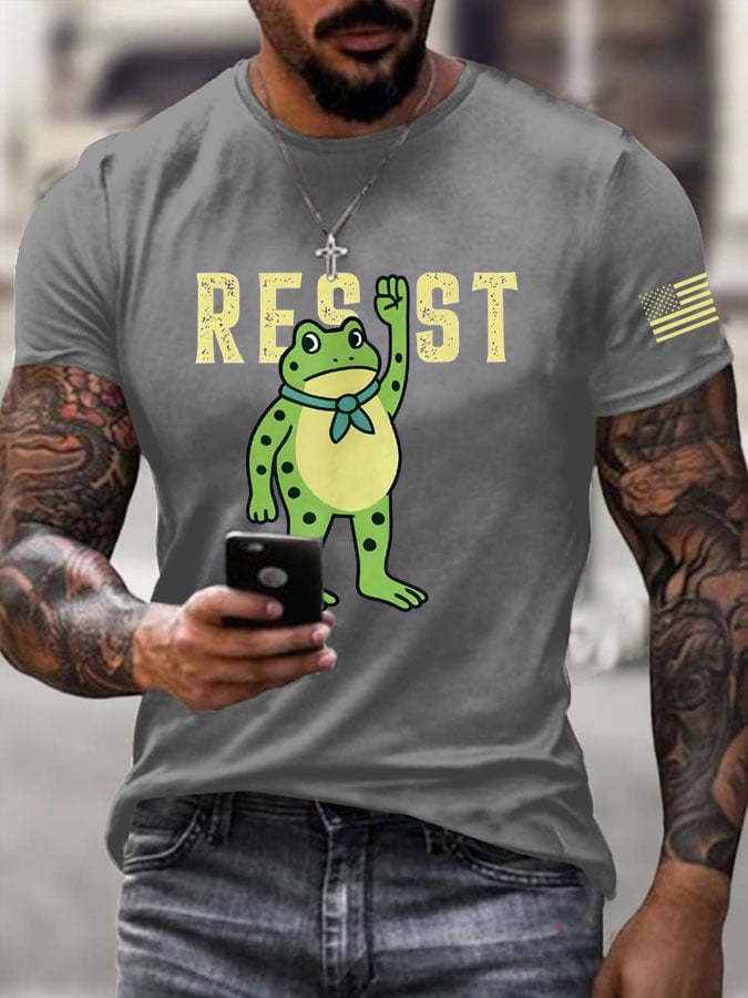 Men's FDT Portland Frog Protest Rage Against The Machine Print T-Shirt