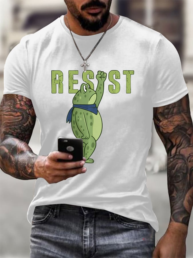 Men's FDT Portland Frog Protest Rage Against The Machine Print T-Shirt