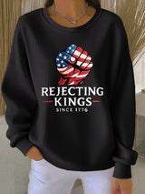 Women's “Rejecting Kings Since 1776â€?Knitted Sweatshirt