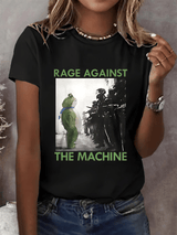 Women's  Portland Frog Resist  Printed Casual T-Shirt