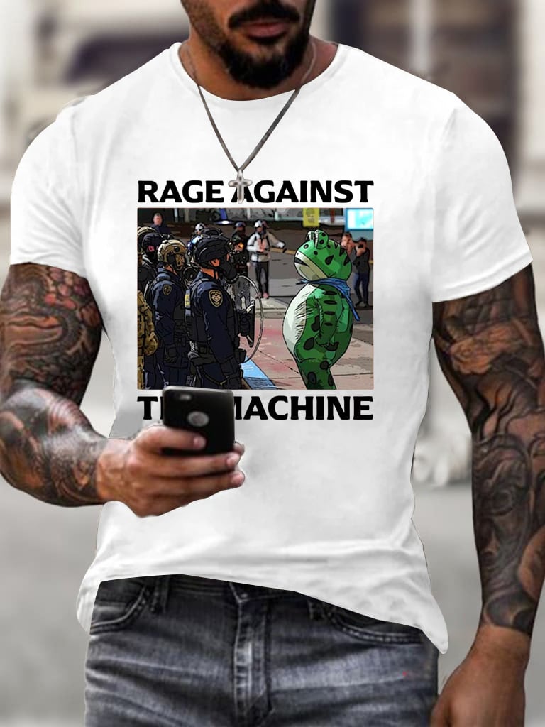 Men's  Resist Frog Printed Casual T-shirt
