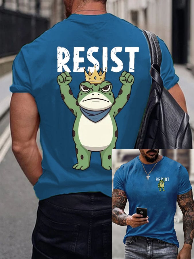 Men's  Resist Frog Printed Casual T-shirt