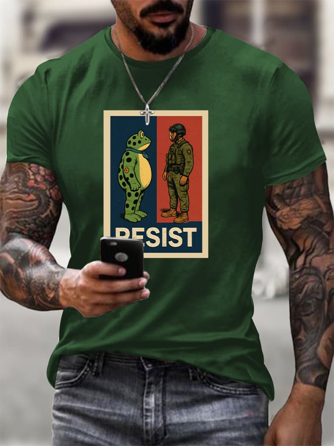 Men's FDT Portland Frog Protest Rage Against The Machine Print T-Shirt
