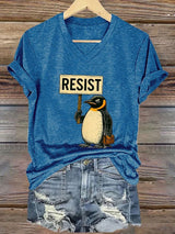 Women's FDT Portland Frog Protest Revolt Machine Print T-Shirt