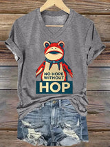 V-neck Women's no hope without hop  Printed Casual T-Shirt
