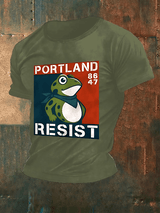 Men's  Portland Frog 8647 resist Print T-Shirt