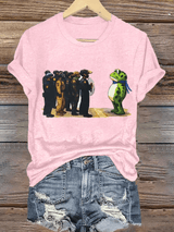 Women's  Portland Frog Resist  Printed Casual T-Shirt