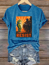 Women's  Portland Frog Resist  Printed Casual T-Shirt
