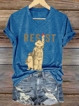 Women's FDT Portland Frog Protest Revolt Machine Print T-Shirt