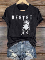 Women's  Portland Frog Resist  Printed Casual T-Shirt