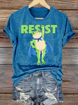 Women's  Portland Frog Art Print Casual T-Shirt