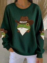 Women's Resist Frog Print Casual Sweatshirt