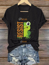 Women's Retro Portland Frog Protest Print T-Shirt