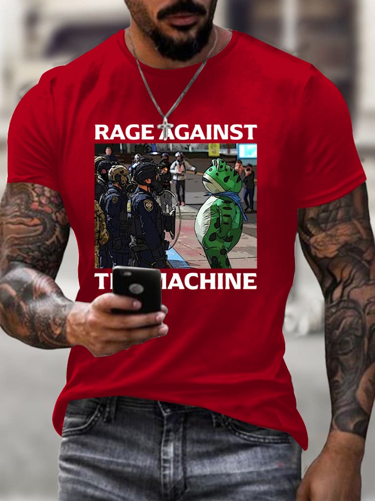 Men's  Resist Frog Printed Casual T-shirt