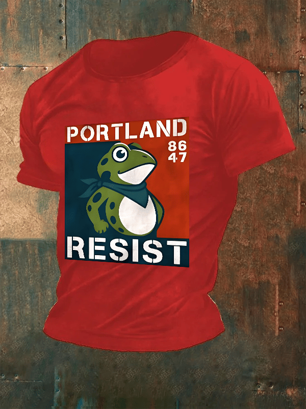 Men's  Portland Frog 8647 resist Print T-Shirt
