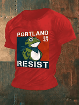 Men's  Portland Frog 8647 resist Print T-Shirt