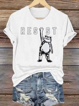 Women's  Portland Frog Resist  Printed Casual T-Shirt