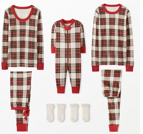 Tartan Plaid Matching Family Christmas Pajamas-Dog Pajamas Included
