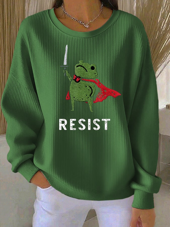 Women's Resist Frog Knitted Sweatshirt