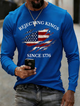 Men'S “Rejecting Kings Since 1776â€?Print Casual T-Shirt