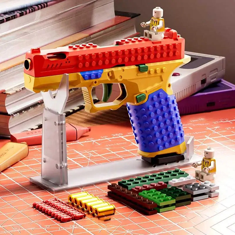 Building Block Semi-Auto Shell Ejecting Soft Bullet Toy Gun