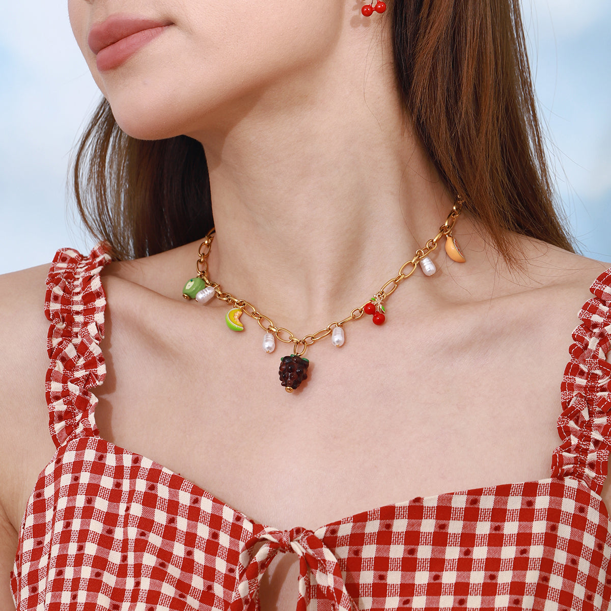 Tropical Fruit Charm Necklace