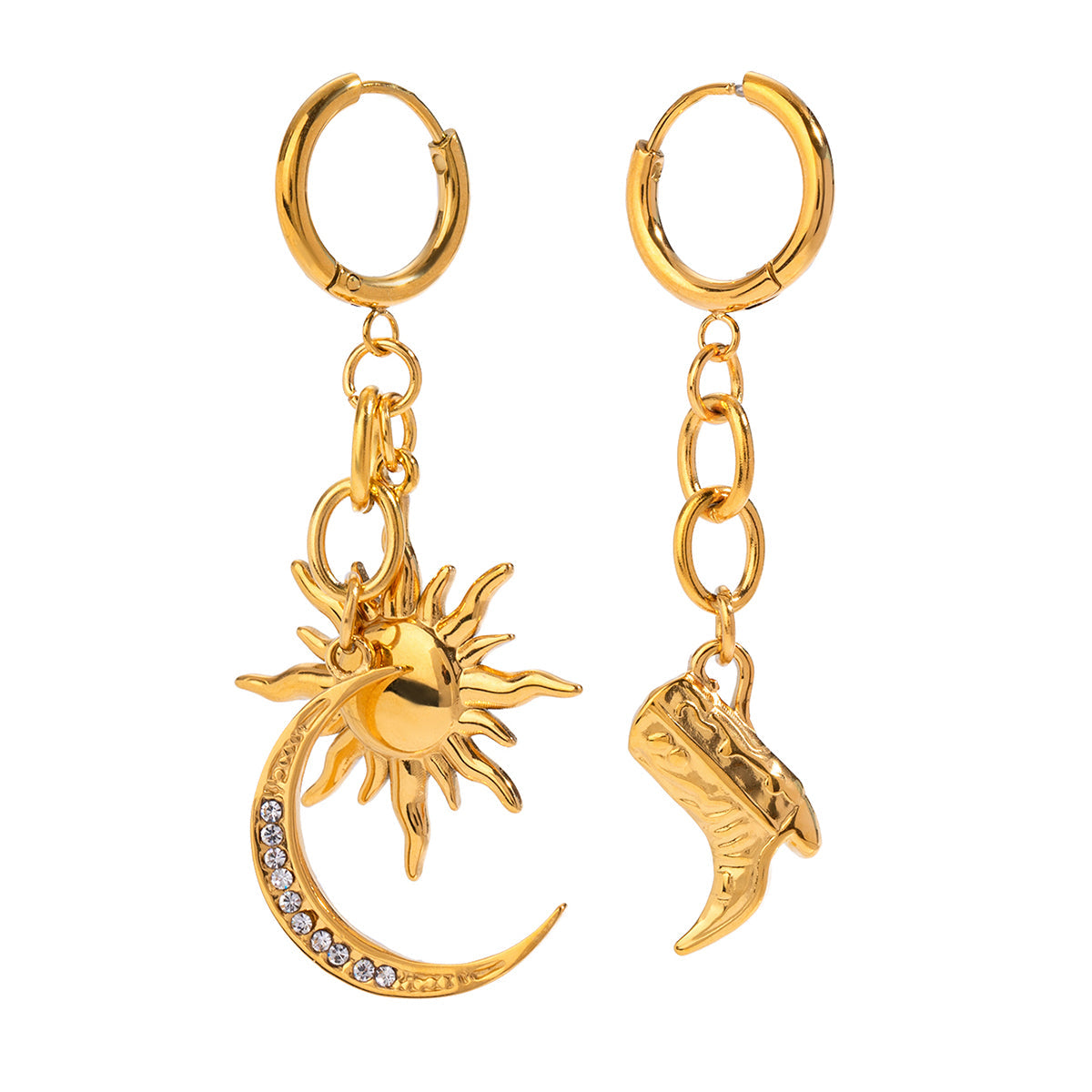 Boots Under the Sky Mismatch Earrings