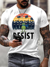 Men's Resist Frog Printed Round Neck T-Shirt