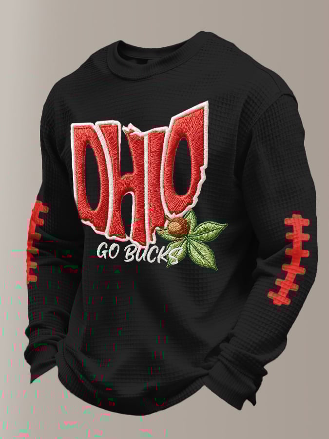 Men's Casual Printed Long-Sleeved Top