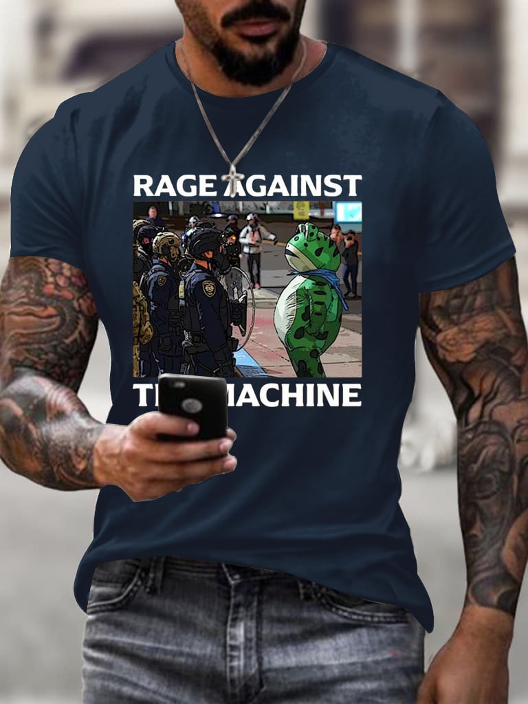 Men's  Resist Frog Printed Casual T-shirt