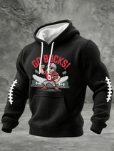 Men's Casual Rugby Print Sweatshirt