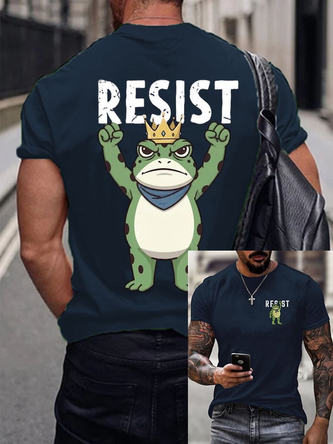 Men's  Resist Frog Printed Casual T-shirt