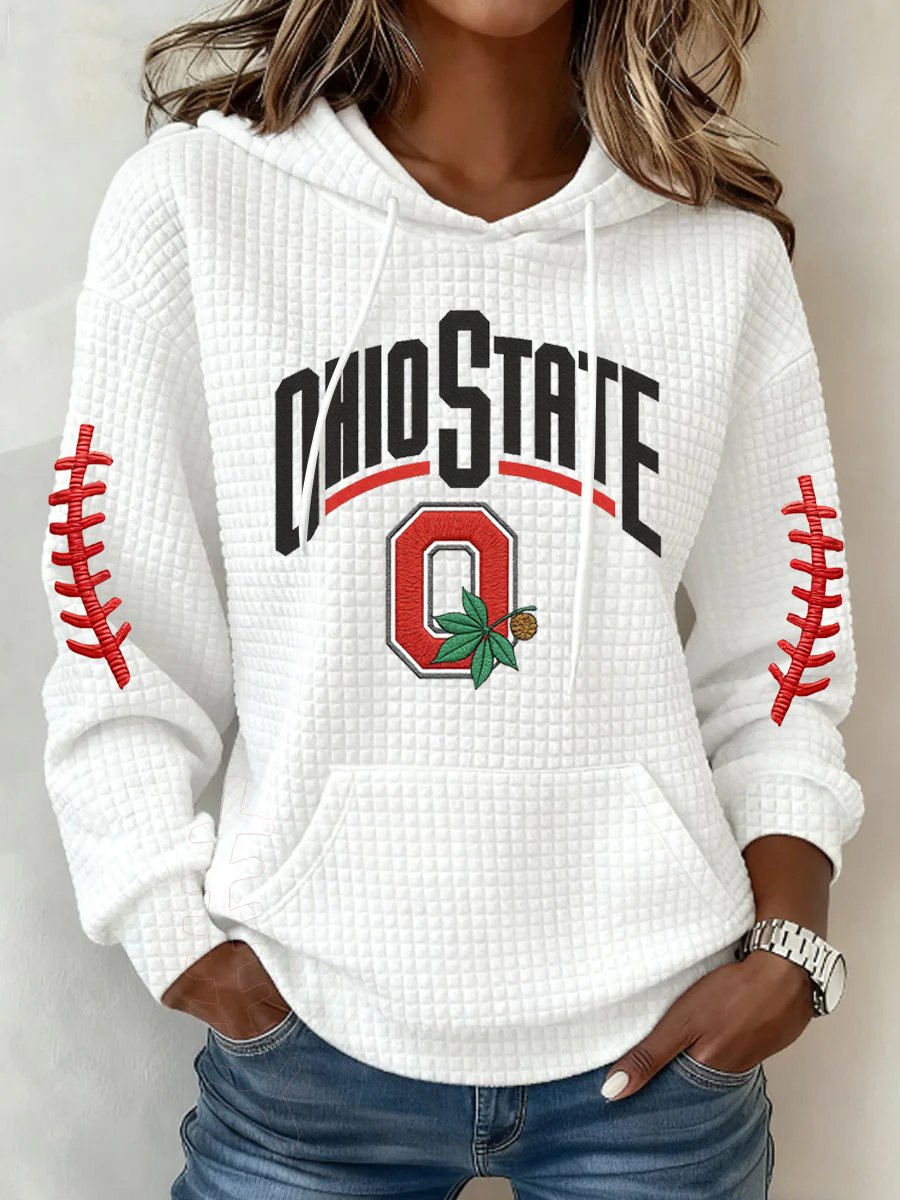 Women's Casual Rugby Print Hoodie