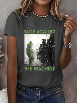 Women's  Portland Frog Resist  Printed Casual T-Shirt
