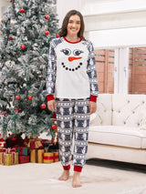 Matching Christmas Pajamas Family Snowman Pattern Long Sleeves PJs Sets Christmas Socks Dark Grey