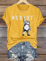 Women's  Portland Frog Resist  Printed Casual T-Shirt