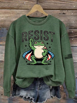 Women's Portland Frog Print Casual Sweatshirt