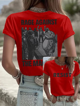 Women's RAGE AGAINST THE MACHINE Graphic Print T-Shirt