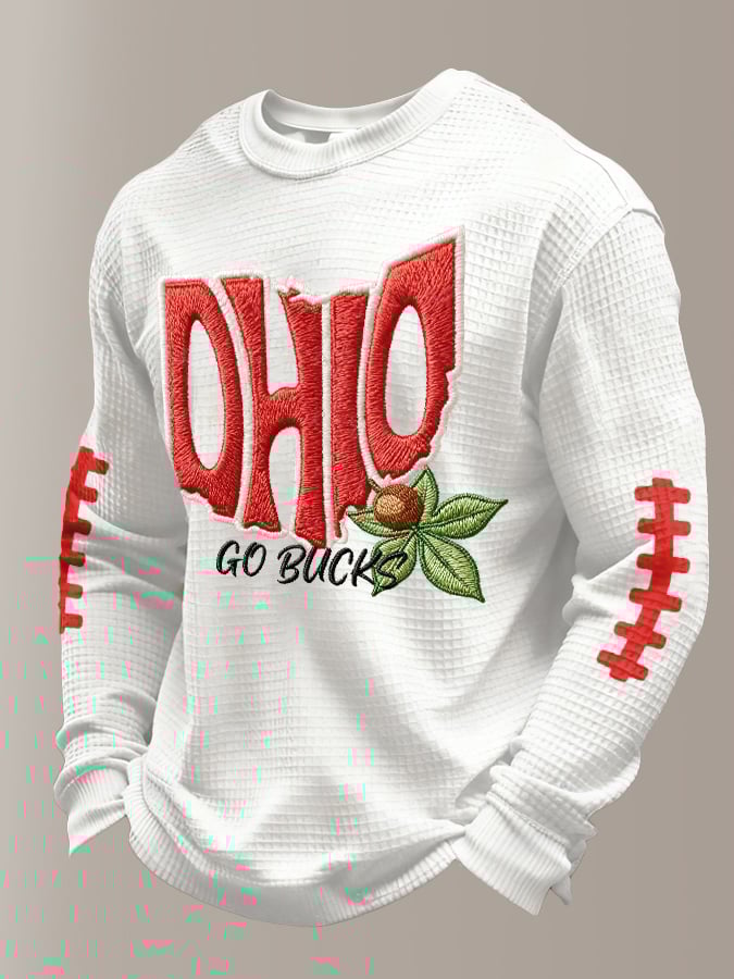 Men's Casual Printed Long-Sleeved Top