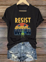 Women's FDT Portland Frog Protest Revolt Machine Print T-Shirt