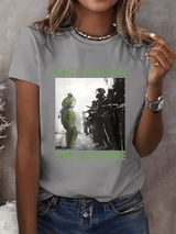 Women's  Portland Frog Resist  Printed Casual T-Shirt