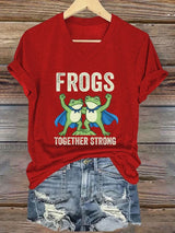 Women's Frogs Together Strong Printed T-Shirt