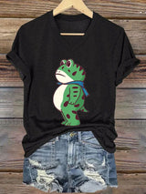 Women's FDT Portland Frog Protest Revolt Machine Print T-Shirt